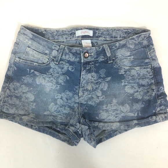 ✅4-20$ Jean Shorts flower pattern size 5 boho - Picture 1 of 5